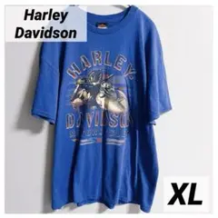 USED◇ハーレーダビッドソン 半袖Tシャツ 紫 パープル オレンジ XL 古着
