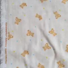Handworks Fabric クマ柄ガーゼ生地ハギレ