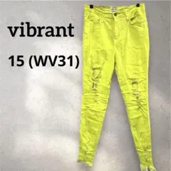 vibrant【15】蛍光イエロー ダメージ パンツ レディース ボトムス 古着