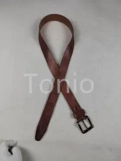 DOUBLE RL 純銅バックル ギャップ レザーベルト ブラウン 105cm