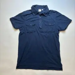 UNIQLO ユニクロ　ネイビー ミリタリーデザインポロシャツ　L