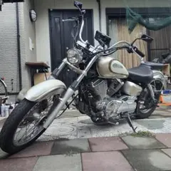 ドラッグスター250　メーカー不明スラッシュカットマフラーJASMA マークあり ドラッグスター250メーカー不明スラッシュカットマフラーJASMA