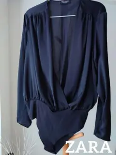 ZARA ブラック 長袖ボディスーツ Ｌ