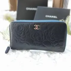 ✨超良品✨ シャネル CHANEL 財布 長財布 カメリア ラウンドファスナー