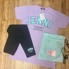 JENNI パープルチュニック　ブラックボトム 150cm メッシュバッグ付き
