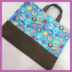 モンスターブルー　レッスンバッグ　絵本袋　入園入学　ハンドメイド