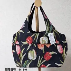 チューリップ花柄ミニトートバッグ　可愛い　お洒落　個性的　カジュアル　新品　春