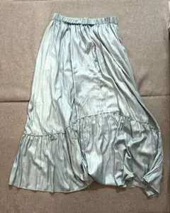【美品】EMMEL REFINES フレアスカート ロング ミントブルー