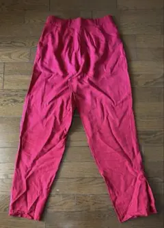 匿名配送 // 古着　レトロ　ロング　スラックス　赤