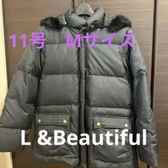 L &Beautifulフード付き黒ダウンジャケット少し袖丈詰めてま１１号M