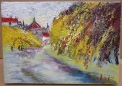 絵画　WSMサイズ　伊吹浩一　朝焼け（横）　画歴書及びサイン入 絵画 F4サイズ 伊吹浩一 朝焼け（横） 画歴書及びサイン入