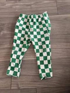 ブリーズ　レギンス　チェッカー柄　みどり　グリーン　美品　80