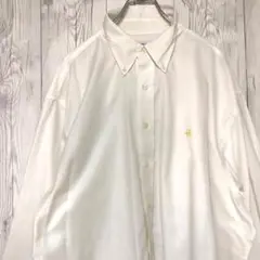 ブルックスブラザーズ　ボタンダウンシャツ　長袖シャツ　刺繍ロゴ　XL 白　美品