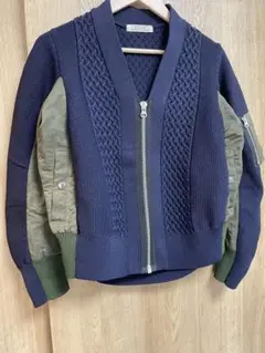 新品☆ブランバスク blanc basque ニット×布帛ARMY ブルゾン