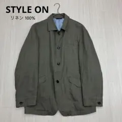 STYLE ON スタイルオン リネン 麻 100% ミリタリージャケット 3L