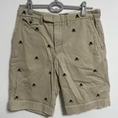 Rugby Ralph Laurenスカル刺繍 ベージュ ショートパンツ W30