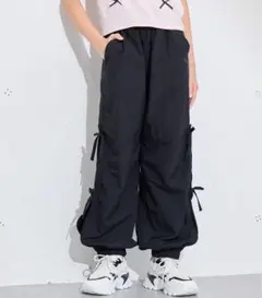BISKEE ビスキー サイドリボン カーゴパンツ ブラック / 150cm