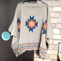 ニット ポンチョ風