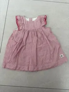 PETIT BATEAU 赤白ストライプ ワンピース 12m