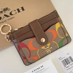 COACH コーチ コインケース シグネチャー レインボー 小銭入れ財布