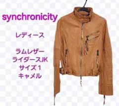 シンクロニシティのライダースジャケット シンクロニシティ レザージャケット アウター ライダース ラム