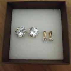 樹脂ピアス　２点　キャッチなし