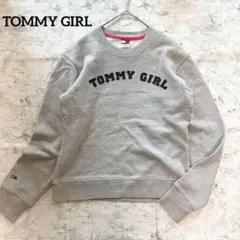 【TOMMY GIRL】トミーガール ロゴ刺繍トレーナー スウェット 古着グレー