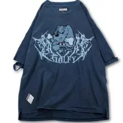 GALFY ガルフィー 染め染め わんちゃん ボロボロ Tee NAVY