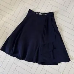 tocco closet ネイビー フレアスカート ビジュー装飾
