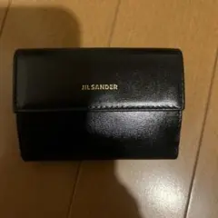 JIL SANDER ブラックレザー三つ折り財布