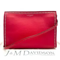 J&M デヴィッドソン エリス ELLIS スタッズ ショルダー バッグ 赤 J&M DAVIDSON - J&M デヴィッドソン エリス ELLIS スタッズ