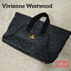 Vivienne Westwood トートバッグ キャンバス オーブ 総柄 黒