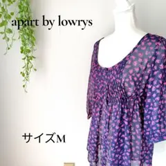 b2390　アパートバイローリーズ花柄シフォン チュニック M 七分袖