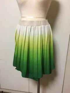 グラデーション プリーツスカート グリーン系