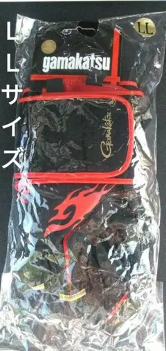 ♦️新品LL♦️がまかつサポートタイトカフスグローブ3本切りブラックレッド