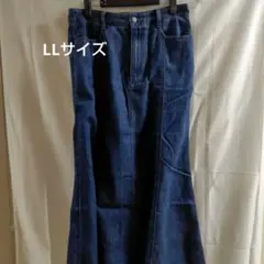 大きいサイズ　LL　ブルーブーツカットデニム ロングスカート