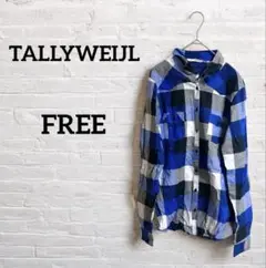 即日発送‼︎TALLYWEIJL 青黒チェック柄長袖シャツunisex