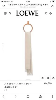 新品未使用 LOEWE ロエベ カシミア バイカラー アナグラム マフラー