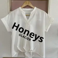 美品！GLACIERレディース半袖ブラウス color:オフホワイトsize M