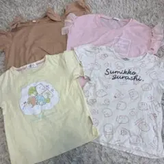 140トップス4枚 すみっコぐらし フリルリボン女の子