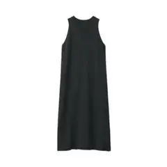 MUJI Labo　現行品　和紙混ニット　ノースリーブ　ワンピース　黒　M