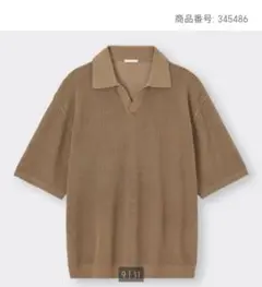 GU メッシュニットスキッパーポロシャツ(5分袖)