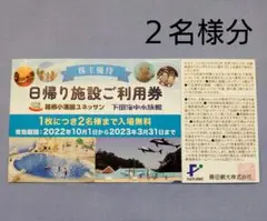 箱根小涌園 ユネッサン 入場券 藤田観光 株主優待券 1枚
