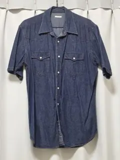 GU デニムシャツ 半袖 Lサイズ