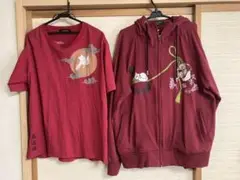 新品特価★今昔－KONJAKU－三つ巴 三日月 花和柄総刺繍パーカー