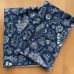トイストーリー生地 110×30cm 2つ ネイビー×シルバー