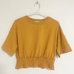 【 ジーユー / GU 】ウエストシャーリングクロップドT オレンジ　夏服