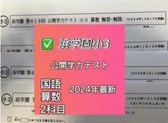 小3算数 国語 浜学園 公開学力テスト 2024年度 最新版