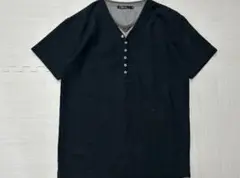 黒 Tシャツ Vネックy2k アーカイブ ヴィンテージ オーバーサイズ