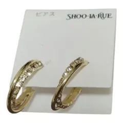 【新品】シューラルー ✨ピアス ゴールド フープ×ラインストーン 上品 華やか